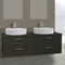 61 Inch Wenge Double Vessel Sink Bathroom Vanity, Wall Mounted - Stellar Hardware and Bath 