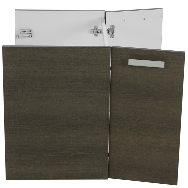 22 Inch Wall Mount Wenge Bathroom Vanity Cabinet - Stellar Hardware and Bath 