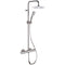 Elegance Chrome Thermostatic Exposed Pipe Shower System with 10" Rain Shower Head and Hand Shower - Stellar Hardware and Bath 