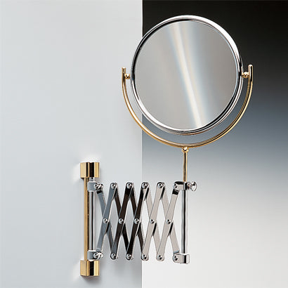 Double Face Mirrors Wall Mounted Brass Extendable Double Face 3x, 5x, 5xop, or 7xop Magnifying Mirror - Stellar Hardware and Bath 