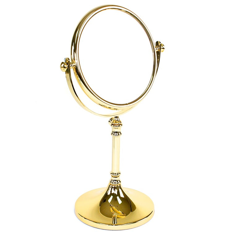 Stand Mirrors Free Standing Brass Mirror With 3x, 5x Magnification - Stellar Hardware and Bath 