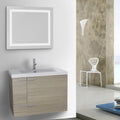 31 Inch Glossy White Bathroom Vanity with Fitted Ceramic Sink, Wall Mounted, Lighted Mirror Included - Stellar Hardware and Bath 