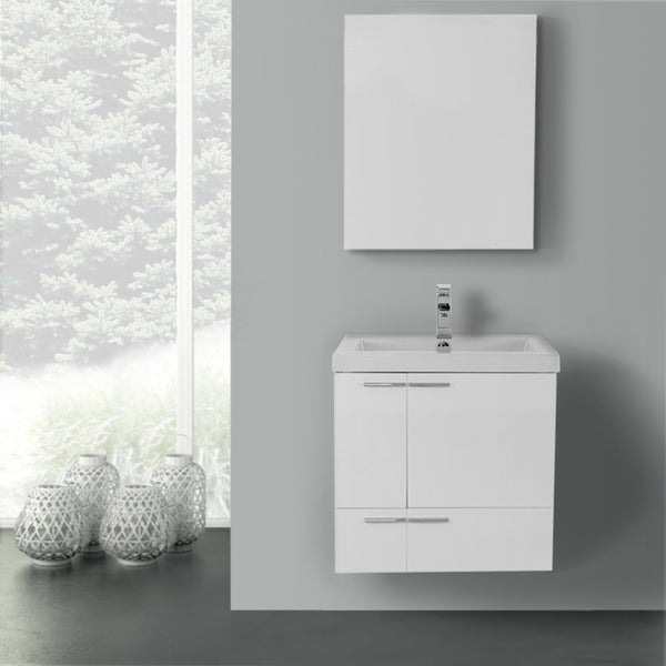 23 Inch Larch Canapa Bathroom Vanity with Fitted Ceramic Sink, Wall Mounted, Medicine Cabinet Included - Stellar Hardware and Bath 