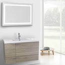 39 Inch Glossy White Bathroom Vanity with Fitted Ceramic Sink, Wall Mounted, Lighted Mirror Included - Stellar Hardware and Bath 