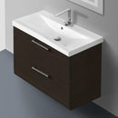 30 Inch Wenge Wall Mounted Vanity with Fitted Sink - Stellar Hardware and Bath 