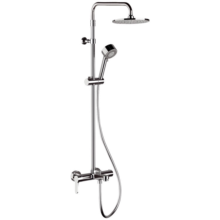 Elegance Chrome Exposed Pipe Tub and Shower System with 8" Rain Shower Head and Hand Shower - Stellar Hardware and Bath 