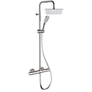 Elegance Chrome Thermostatic Exposed Pipe Shower System with 10" Rain Shower Head and Hand Shower - Stellar Hardware and Bath 