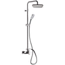 Infinity Chrome Exposed Pipe Shower System with 8" Rain Shower Head and Hand Shower - Stellar Hardware and Bath 