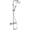 Elegance Chrome Thermostatic Exposed Pipe Shower System with 8" Rain Shower Head and Hand Shower - Stellar Hardware and Bath 