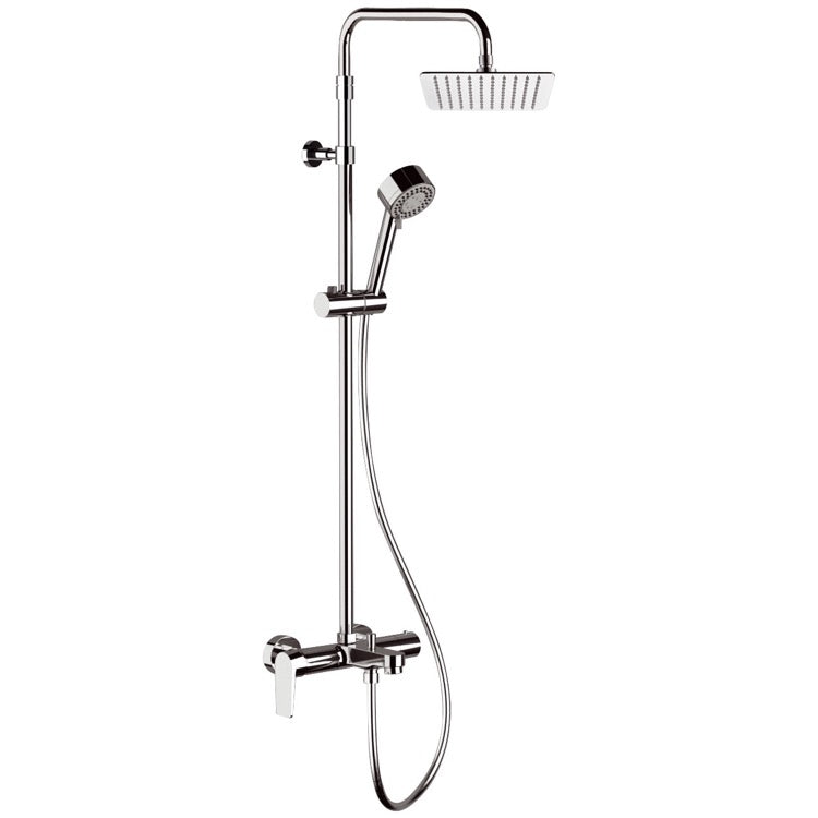 Elegance Chrome Exposed Pipe Tub and Shower System with 8" Rain Shower Head and Hand Shower - Stellar Hardware and Bath 