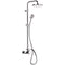 Class Line Chrome Exposed Pipe Shower System with 8" Rain Shower Head and Hand Shower - Stellar Hardware and Bath 