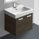 24 Inch Wenge Wall Mount Bathroom Vanity with Fitted Ceramic Sink - Stellar Hardware and Bath 