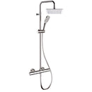 Elegance Chrome Thermostatic Exposed Pipe Shower System with 8" Rain Shower Head and Hand Shower - Stellar Hardware and Bath 