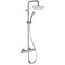 Elegance Chrome Thermostatic Exposed Pipe Shower System with 8" Rain Shower Head and Hand Shower - Stellar Hardware and Bath 