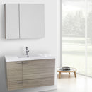 39 Inch Glossy White Bathroom Vanity with Fitted Ceramic Sink, Wall Mounted, Medicine Cabinet Included - Stellar Hardware and Bath 