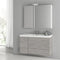 39 Inch Grey Walnut Bathroom Vanity with Fitted Ceramic Sink, Wall Mounted, Medicine Cabinet Included - Stellar Hardware and Bath 