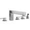 CUBIX® Roman Tub Set with CUBIX® Lever Handles and Angled Handshower Holder - Stellar Hardware and Bath 
