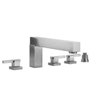 CUBIX® Roman Tub Set with CUBIX® Lever Handles and Straight Handshower Holder - Stellar Hardware and Bath 