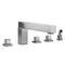 CUBIX® Roman Tub Set with Cube Handles and Angled Handshower Holder - Stellar Hardware and Bath 
