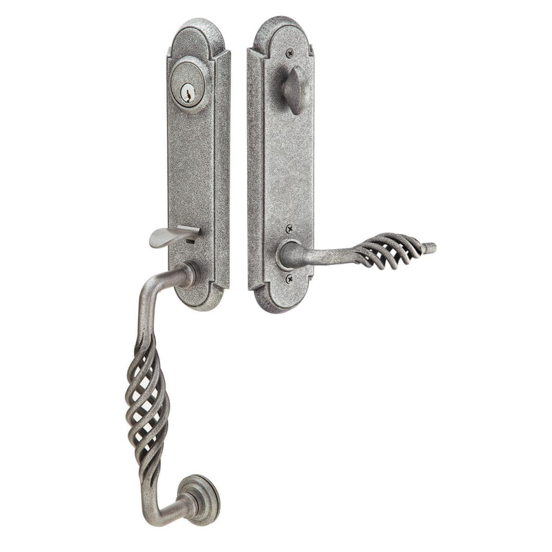 Emtek 461111 Lafayette Single Cylinder Keyed Entry Wrought Steel Monolithic Handleset - Stellar Hardware and Bath 