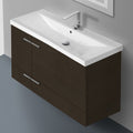 39 Inch Grey Oak Wall Mounted Vanity with Ceramic Sink - Stellar Hardware and Bath 