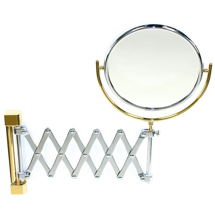 Double Face Mirrors Wall Mounted Brass Extendable Double Face 3x, 5x, 5xop, or 7xop Magnifying Mirror - Stellar Hardware and Bath 