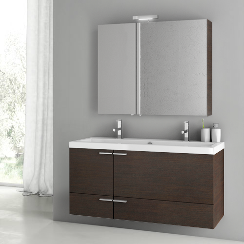 47 Inch Glossy White Bathroom Vanity Set - Stellar Hardware and Bath 