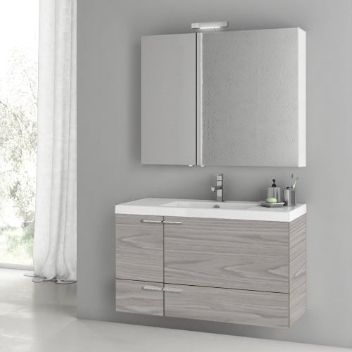 39 Inch Larch Canapa Bathroom Vanity with Fitted Ceramic Sink, Wall Mounted, Medicine Cabinet Included - Stellar Hardware and Bath 