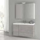 39 Inch Glossy White Bathroom Vanity with Fitted Ceramic Sink, Wall Mounted, Medicine Cabinet Included - Stellar Hardware and Bath 