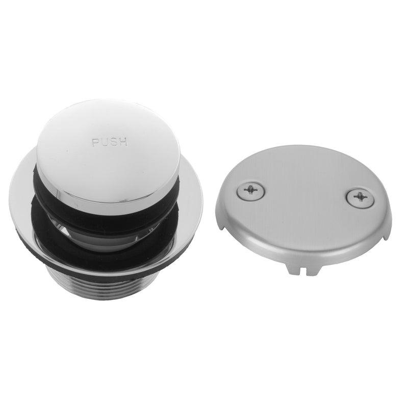 Toe Control Tub Drain Strainer with Faceplate (Two Hole) - Stellar Hardware and Bath 