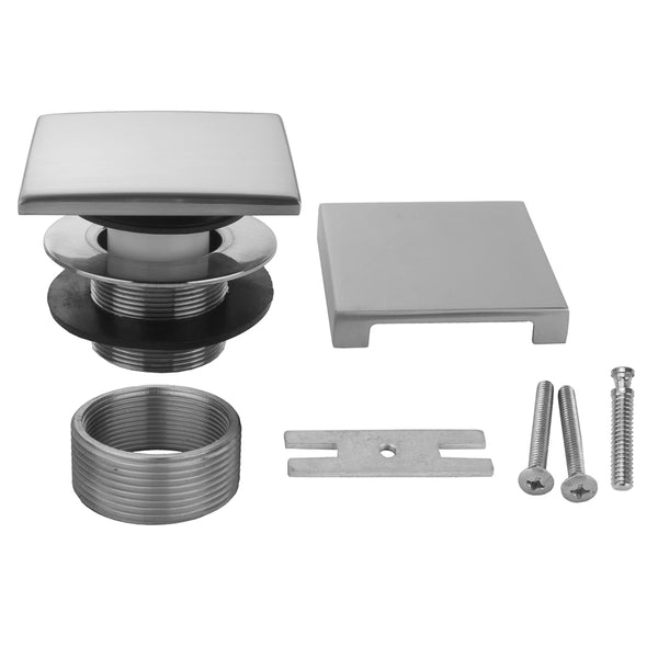 Square Top Toe Control Tub Drain with Square No Hole Faceplate - Stellar Hardware and Bath 