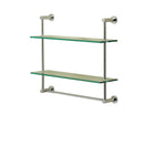 Valsan Porto / Essentials Chrome Two Tier Shelf with Towel Bar - Stellar Hardware and Bath 