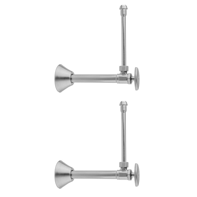 Multi Turn Angle Pattern 1/2" Copper (Sweat Fit) x 3/8" O.D. Faucet Supply Kit with Oval Handle, 20" Supply Tubes, Escutcheons - Stellar Hardware and Bath 