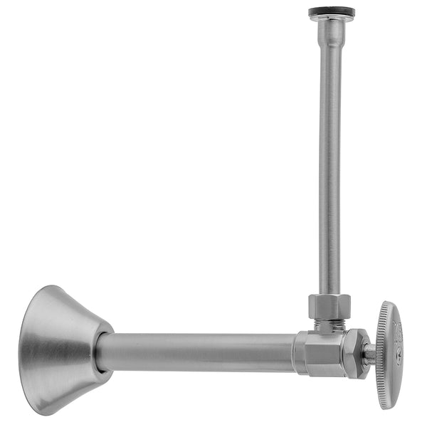 Multi Turn Angle Pattern 1/2" Copper (Sweat Fit) x 3/8" O.D. Toilet Supply Kit with Oval Handle, 12" Supply Tube, Escutcheon - Stellar Hardware and Bath 