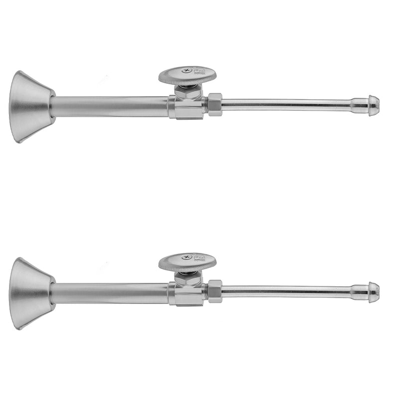 Multi Turn Straight Pattern 1/2" Copper (Sweat Fit) x 3/8" O.D. Faucet Supply Kit with Oval Handle, 20" Supply Tubes, Escutcheons - Stellar Hardware and Bath 