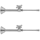 Multi Turn Straight Pattern 1/2" Copper (Sweat Fit) x 3/8" O.D. Faucet Supply Kit with Cross Handle, 20" Supply Tubes, Escutcheons - Stellar Hardware and Bath 