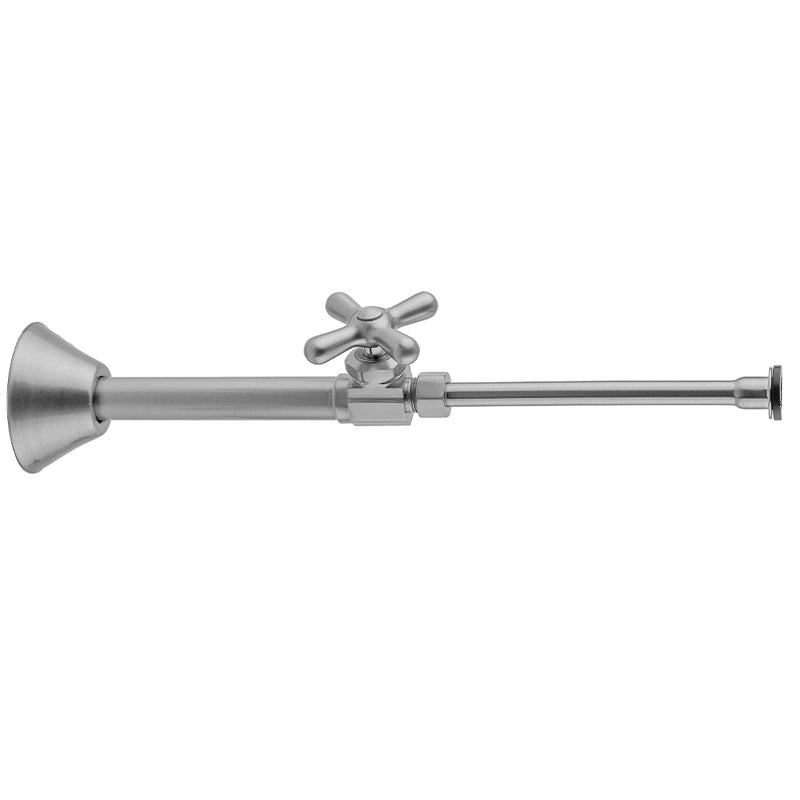 Multi Turn Straight Pattern 1/2" Copper (Sweat Fit) x 3/8" O.D. Toilet Supply Kit with Cross Handle, 20" Supply Tube, Escutcheon - Stellar Hardware and Bath 