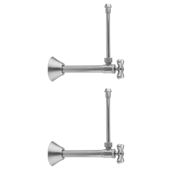 Multi Turn Angle Pattern 1/2" Copper (Sweat Fit) x 3/8" O.D. Faucet Supply Kit with Cross Handle, 20" Supply Tubes, Escutcheons - Stellar Hardware and Bath 