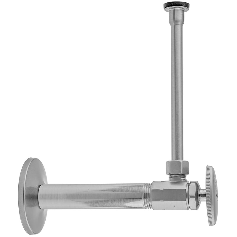 Multi Turn Angle Pattern 3/8" IPS x 3/8" O.D. Toilet Supply Kit with Oval Handle, 20" Supply Tube, Escutcheon - Stellar Hardware and Bath 