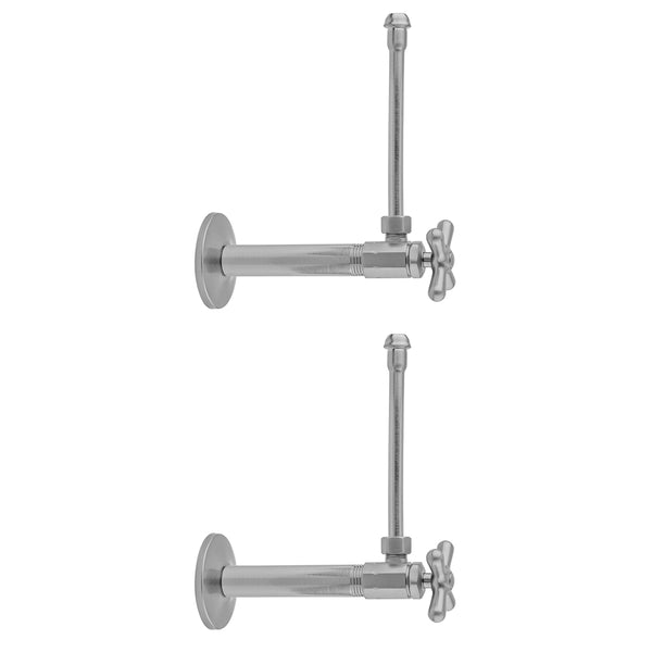 Multi Turn Angle Pattern 3/8" IPS x 3/8" O.D. Faucet Supply Kit with Cross Handle, 20" Supply Tubes, Escutcheons - Stellar Hardware and Bath 