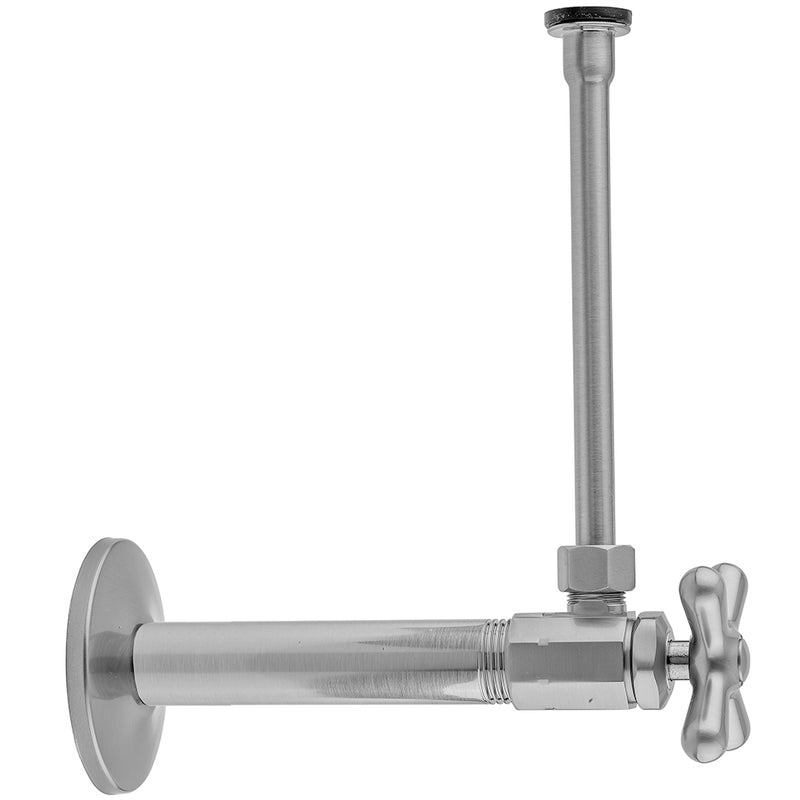 Multi Turn Angle Pattern 3/8" IPS x 3/8" O.D. Toilet Supply Kit with Cross Handle, 12" Supply Tube, Escutcheon - Stellar Hardware and Bath 