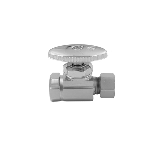 Multi Turn Straight Pattern 1/2" IPS x 3/8" O.D. Supply Valve with Oval Handle - Stellar Hardware and Bath 
