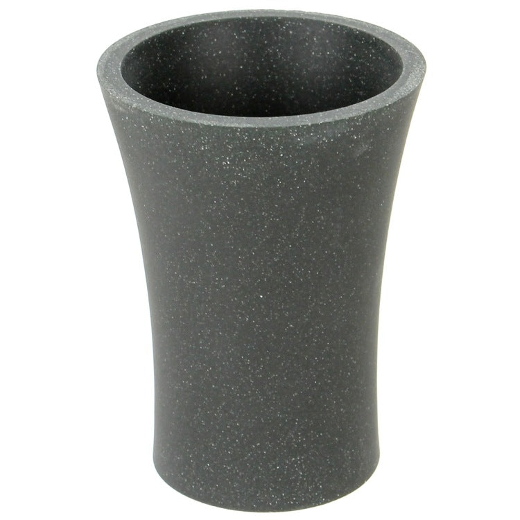 Round Toothbrush Holder Made From Stone in Black Finish - Stellar Hardware and Bath 