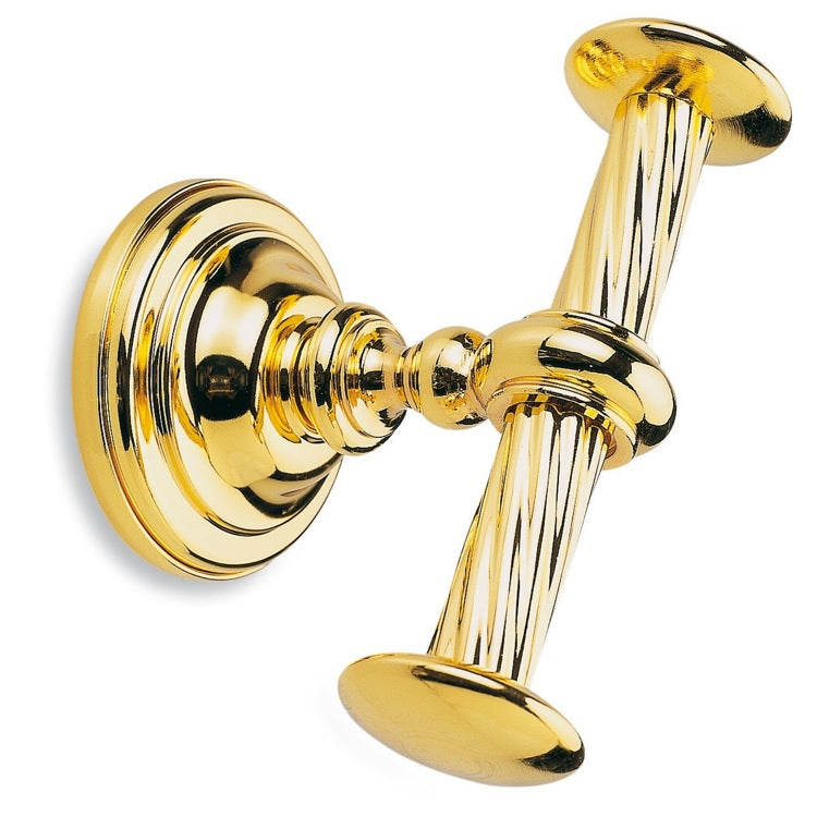 Giunone Chrome Classic-Style Brass Double Hook - Stellar Hardware and Bath 