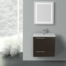 23 Inch Wenge Bathroom Vanity with Fitted Ceramic Sink, Wall Mounted, Lighted Mirror Included - Stellar Hardware and Bath 