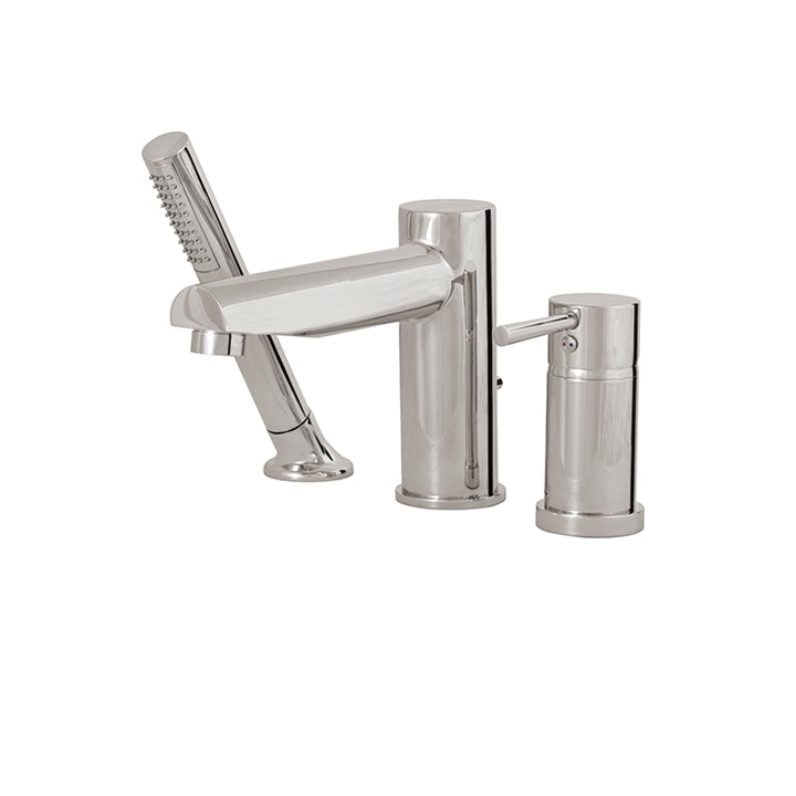 Aqua Brass 61013 3-piece deckmount tub filler with handshower - Stellar Hardware and Bath 