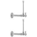 Quarter Turn Angle Pattern 3/8" IPS x 3/8" O.D. Faucet Supply Kit with Contempo Lever Handle, 20" Supply Tubes, Escutcheons - Stellar Hardware and Bath 