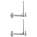 Quarter Turn Angle Pattern 3/8" IPS x 3/8" O.D. Faucet Supply Kit with Contempo Lever Handle, 20" Supply Tubes, Escutcheons - Stellar Hardware and Bath 