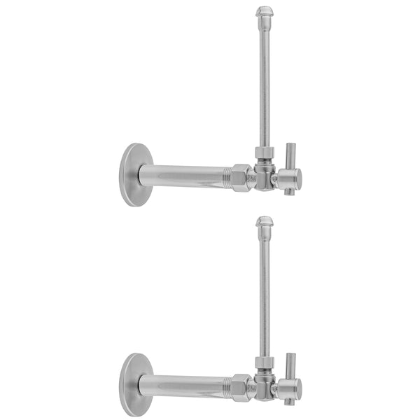 Quarter Turn Angle Pattern 3/8" IPS x 3/8" O.D. Faucet Supply Kit with Contempo Lever Handle, 20" Supply Tubes, Escutcheons - Stellar Hardware and Bath 