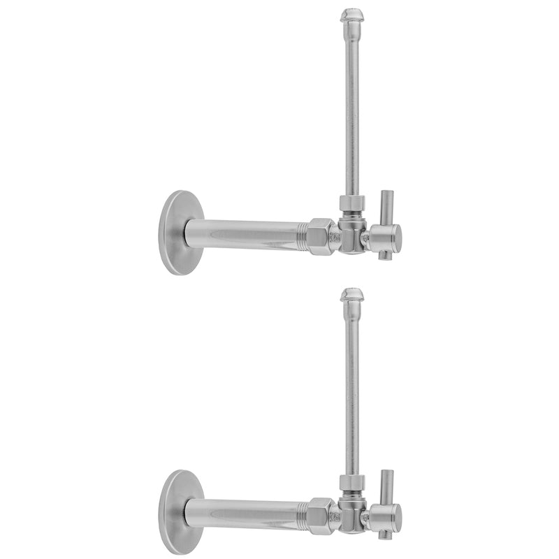 Quarter Turn Angle Pattern 3/8" IPS x 3/8" O.D. Faucet Supply Kit with Contempo Lever Handle, 20" Supply Tubes, Escutcheons - Stellar Hardware and Bath 